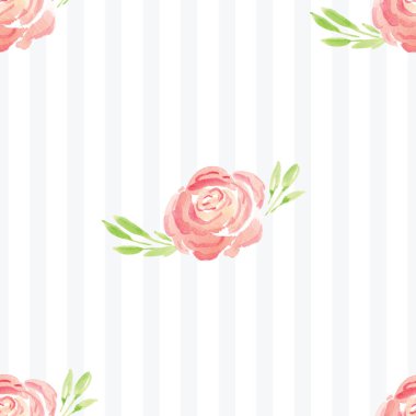 Elle boyanmış suluboya çiçek desenli