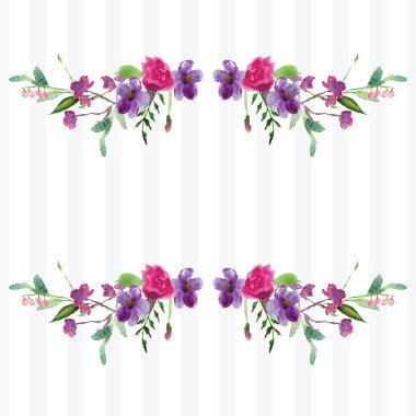 Çiçekli bir dalın elle boyanmış suluboya deseni Pembe Manolya çiçek bahar kartı