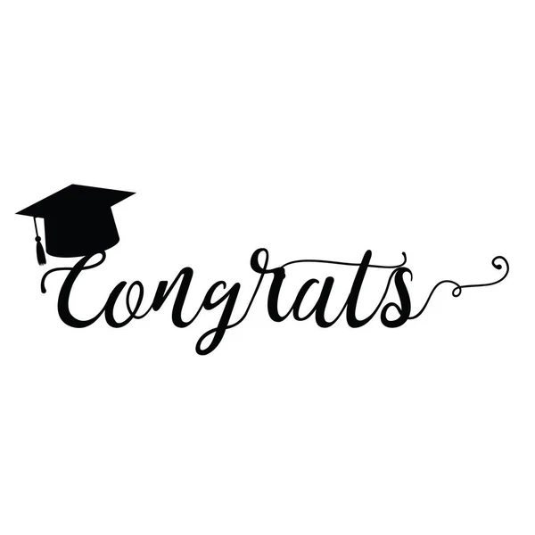 Graduate Cap, gratulacyjne Ilustracja dla absolwentów placówek edukacyjnych — Wektor stockowy
