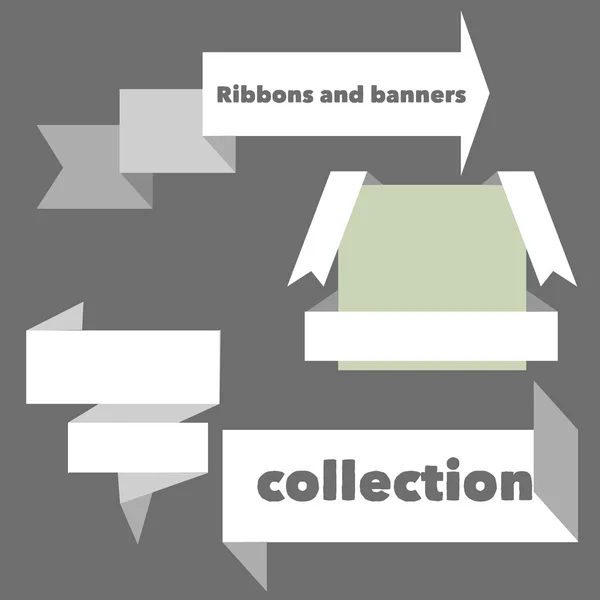 De collectie van Oranje retro linten banners — Stockvector