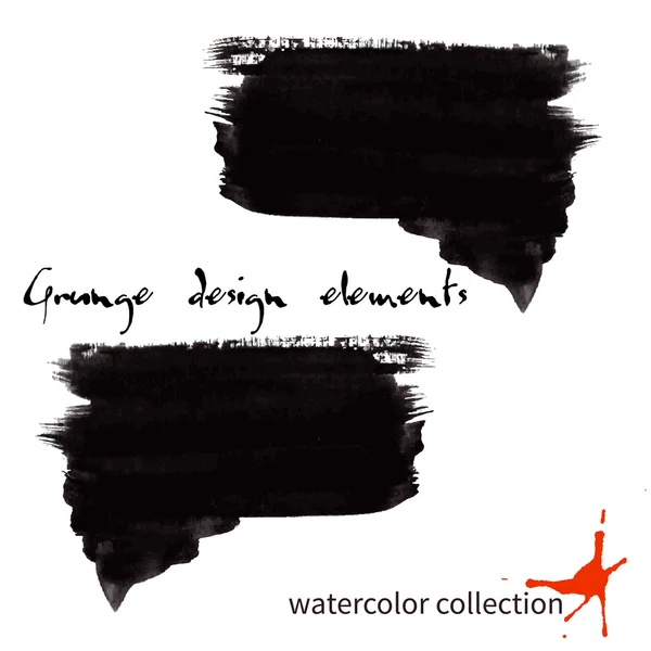 Black watercolor grunge arrows collection — Stock Vector