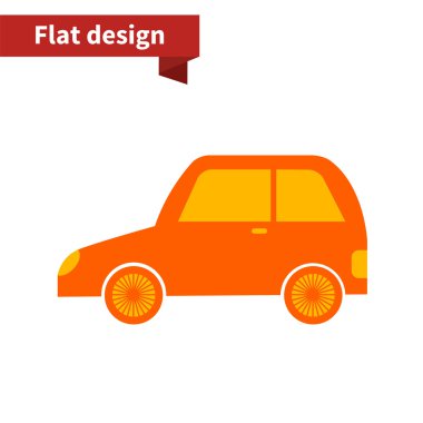 Simgesi düz öğe tasarım araba