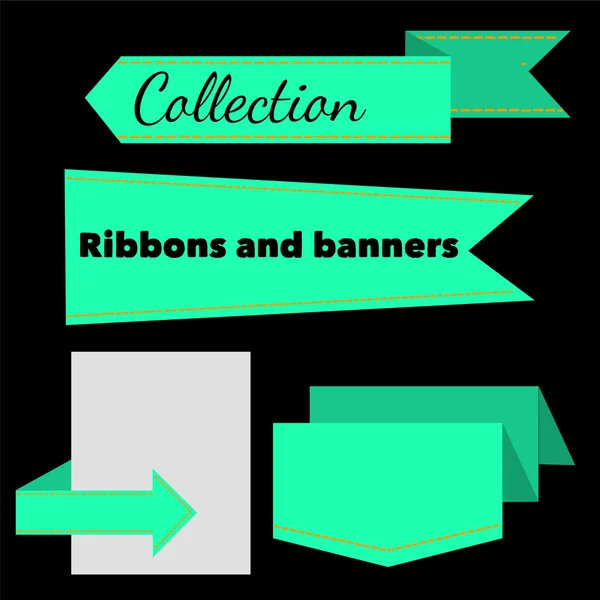 Collection de bannières rubans rétro — Image vectorielle