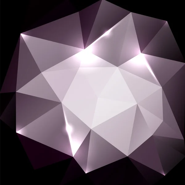 Polygone foncé avec des effets d'éclairage — Image vectorielle