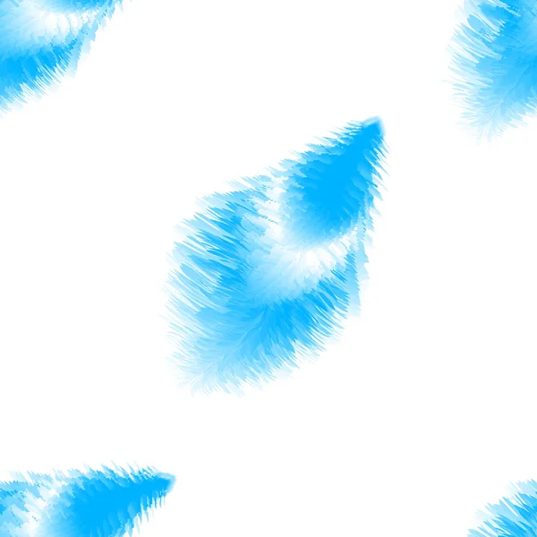 Patrón con plumas azules, suave y esponjoso — Vector de stock
