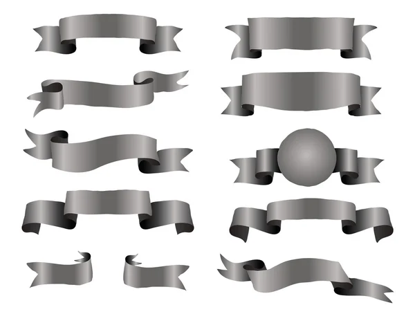 Kolekcja czarne wstążki banery — Wektor stockowy