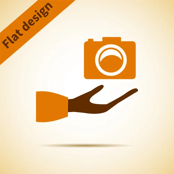 Photo camera Icon flat design — Stock Vector