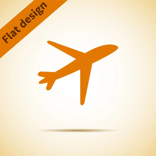 Vliegtuig pictogram plat ontwerp — Stockvector