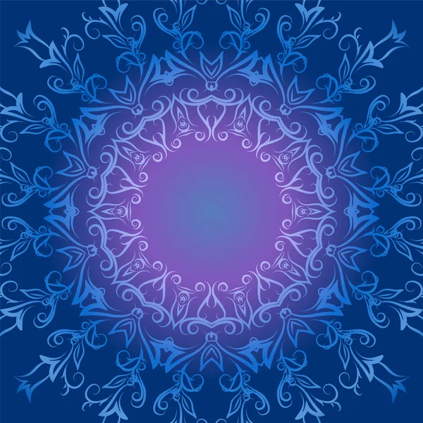 Circular ornament in blue tones — Stock Vector