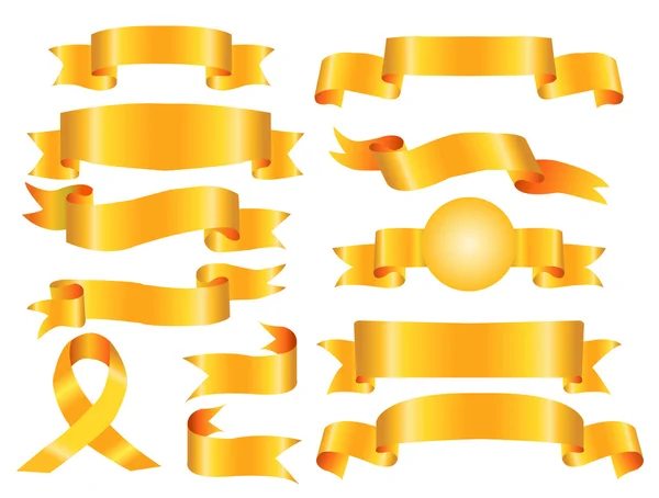 Колекція жовтих стрічок банери — стоковий вектор