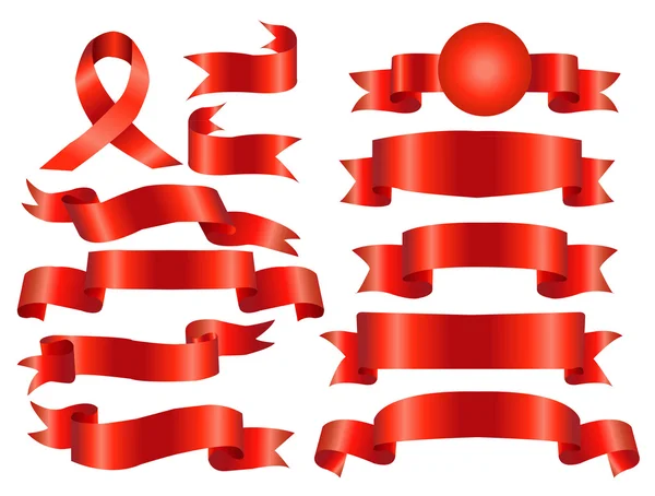 La colección cintas rojas banners — Archivo Imágenes Vectoriales