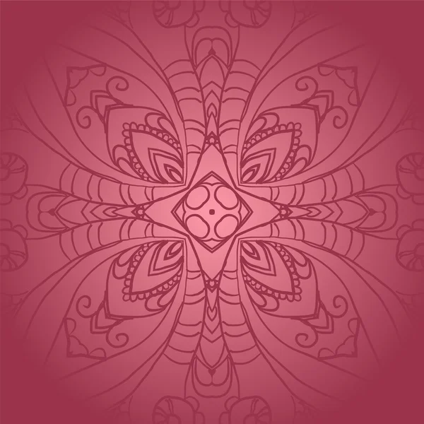 Roze bloem ornament — Stockvector