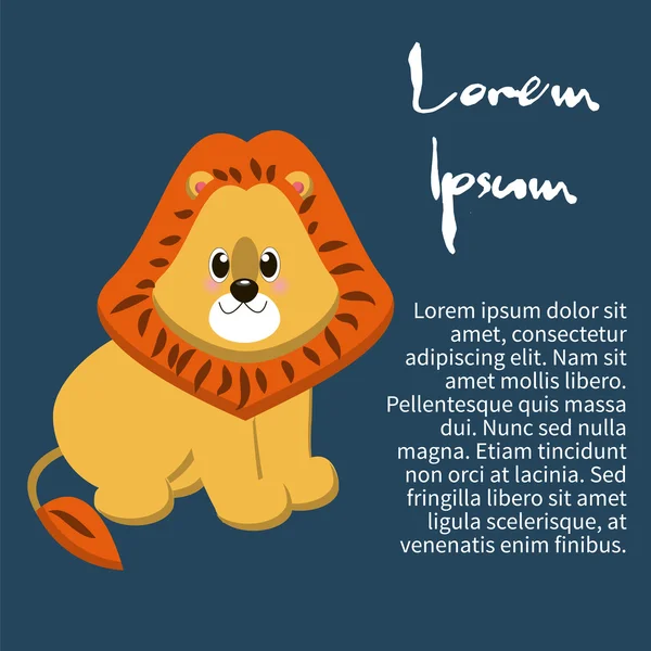 Illustration av en isolerad karaktär lejon — Stock vektor