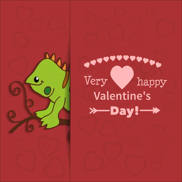 Illustrazione disegnata dalla dichiarazione d'amore dell'iguana animale — Vettoriale Stock
