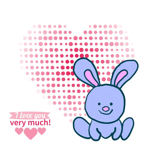 Rabbit declaration of love — Stock Vector