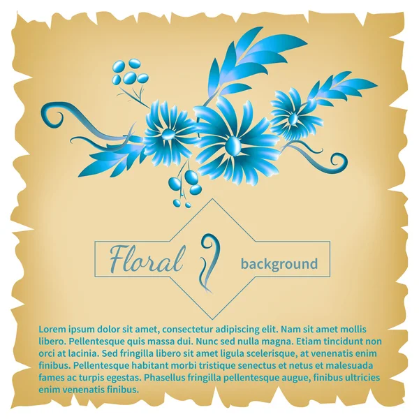 Floral ornament in blue — Stock Vector