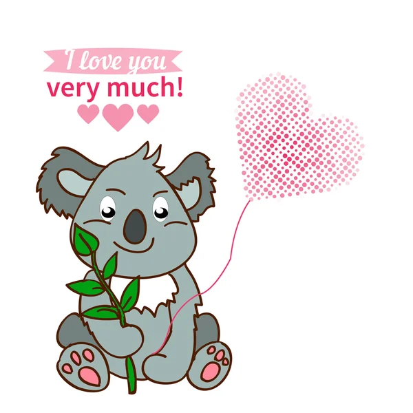 Koala deklarasi cinta - Stok Vektor