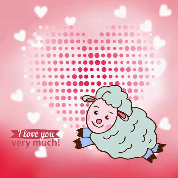 Sheep declaration of love — Stock Vector