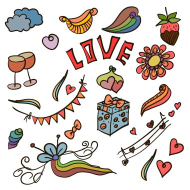 Romantik Sevgililer günü kümesi