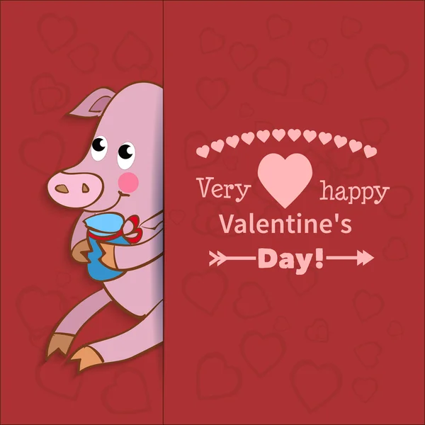 Pig declaration of love — Stock Vector