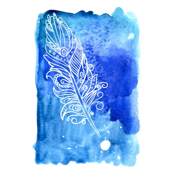 水彩で描かれた羽 — ストックベクタ