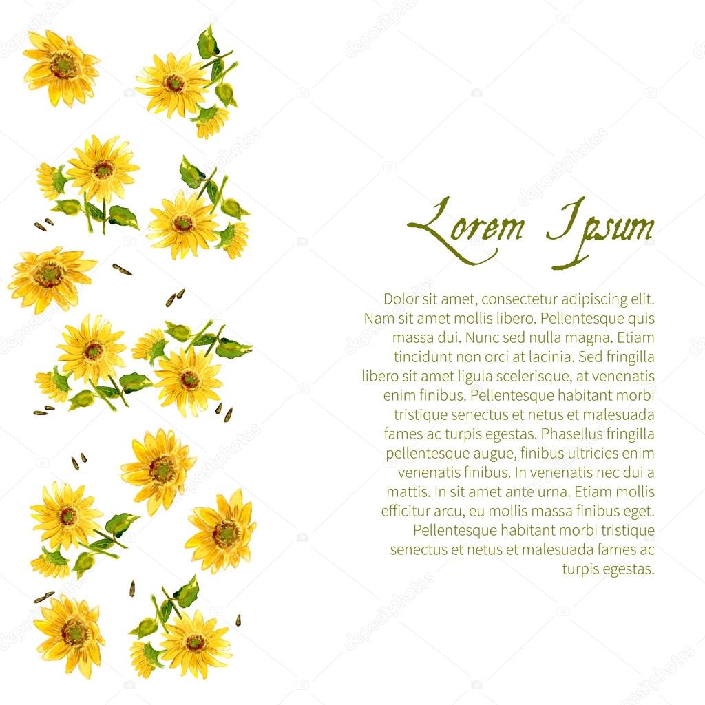 Yellow Sunflowers with text
