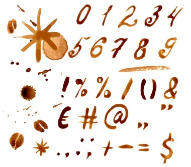 Kahve sıçraması ile yazı tipi