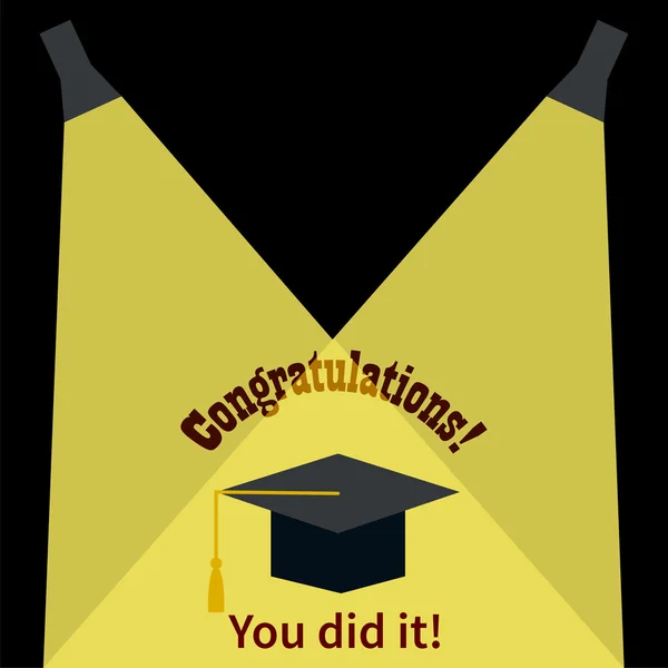 Tebrikler mezunu ile tebrik kartı — Stok Vektör