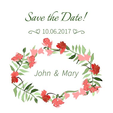 Çiçekler ve yapraklar kompozisyonu