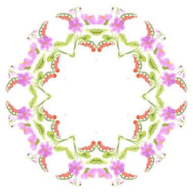 Çizim çiçek ve yaprakları ile