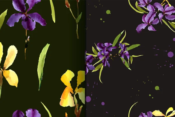 Fondo acuarela Iris flores — Archivo Imágenes Vectoriales