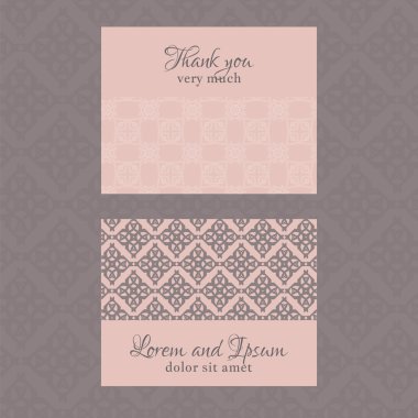 Kartvizit geometrik çiçek desenli.