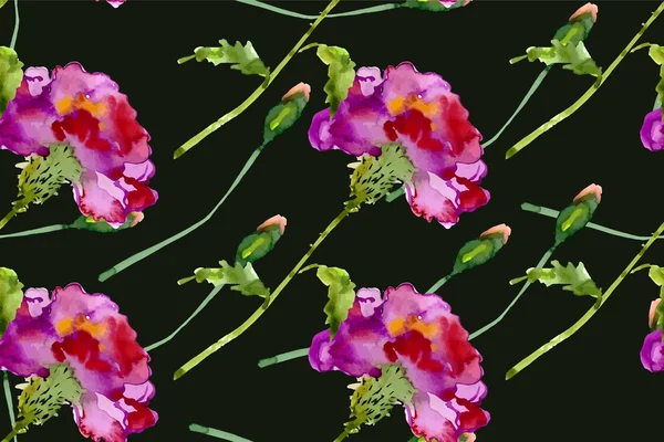 Claveles rosados floreciendo — Vector de stock