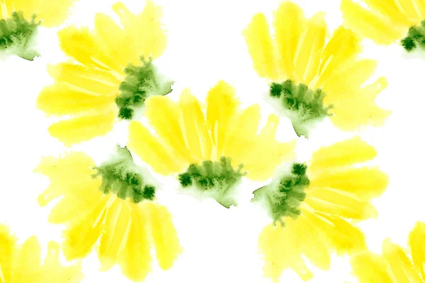 Žlutá akvarel slunečnice — Stockový vektor