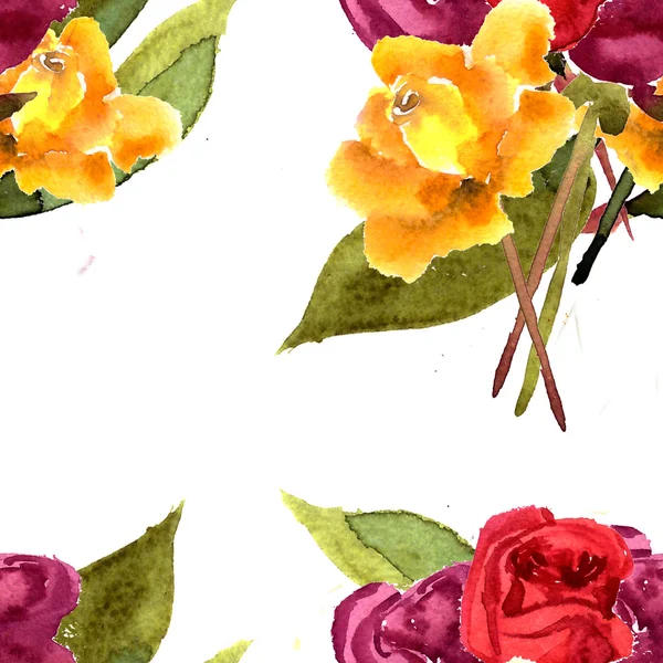 Motif floral avec roses — Image vectorielle