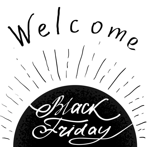 El Black Friday ve hoş geldiniz yazısı — Stok Vektör