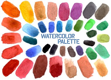 Suluboya örnekleri çeşitli tonları içinde