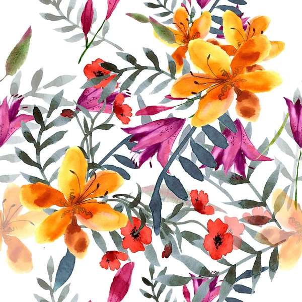 Flores silvestres coloridas brilhantes — Fotografia de Stock