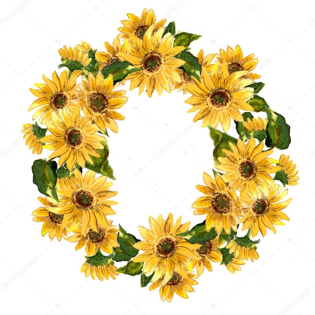 Yellow sunflower wreath