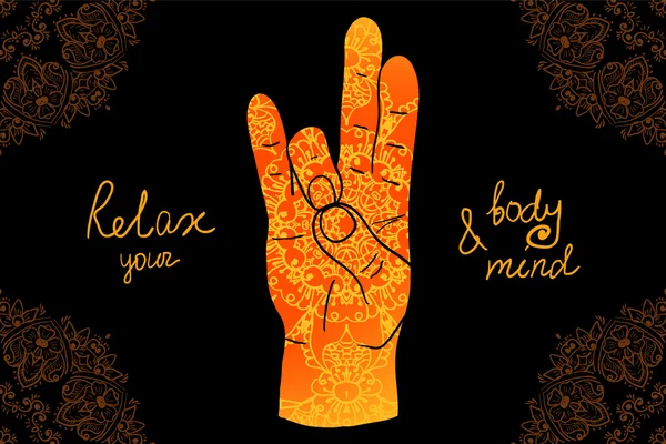 Main de Prithivi mudra — Image vectorielle