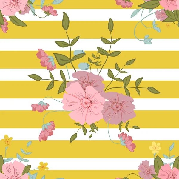 Bloemen naadloos patroon — Stockvector