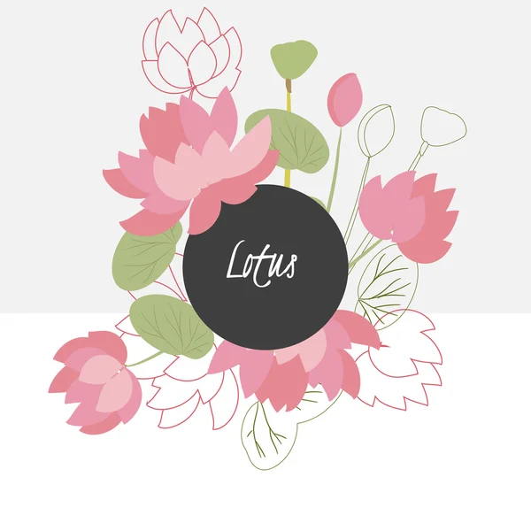 Illustration mit schönen Blumen Lotus — Stockvektor