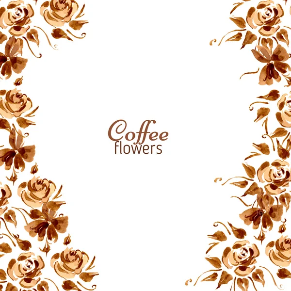 Mão desenhado café floral fundo — Fotografia de Stock