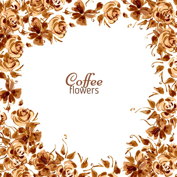 Hand gezeichnet Kaffee blumigen Hintergrund — Stockfoto