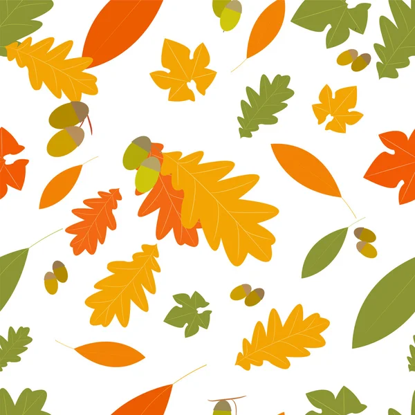 Őszi levelek mintája — Stock Vector