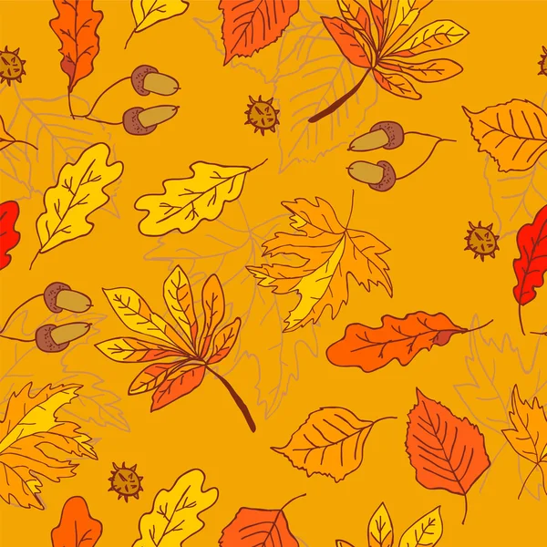 가을 잎 무늬 — 스톡 벡터