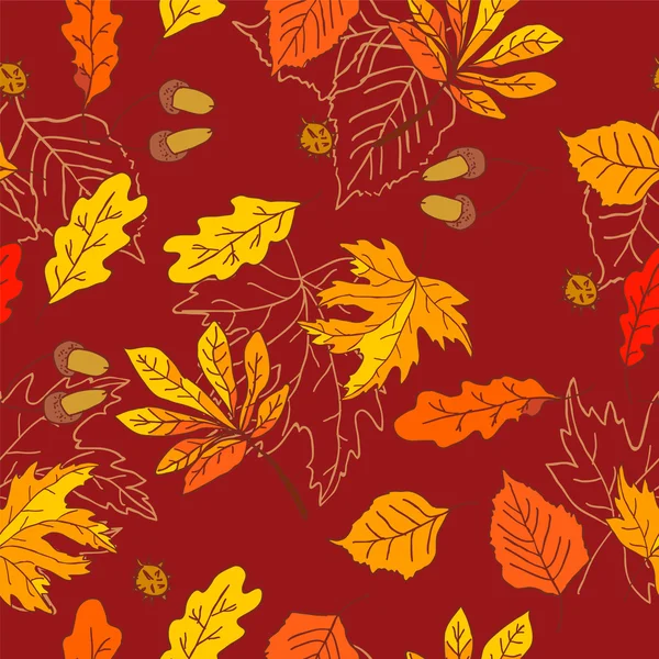 Modello foglie autunno — Vettoriale Stock