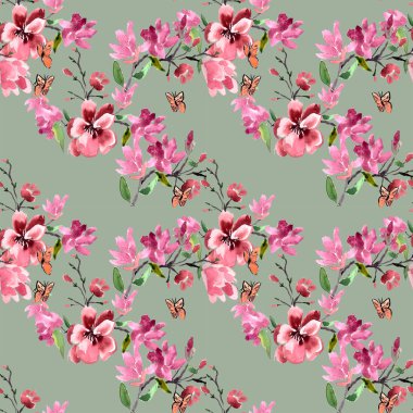 Manolya çiçek deseni