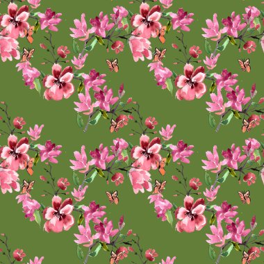 Manolya çiçek deseni