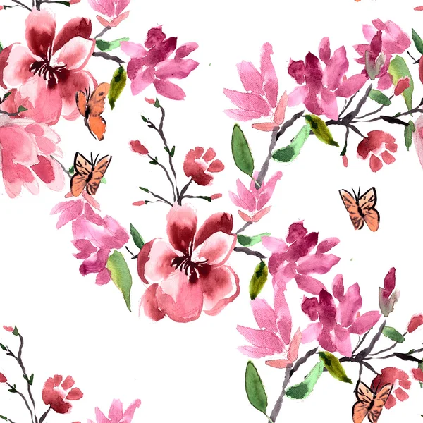 Magnolia άνθη μοτίβο — Φωτογραφία Αρχείου